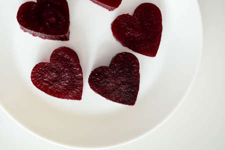 figures from boiled beetroot for table settingの写真素材