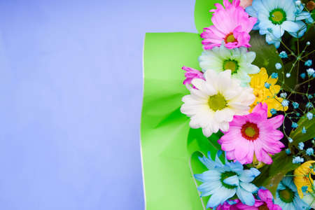 flowers of different colors, bouquet of gerberas and daisiesの写真素材