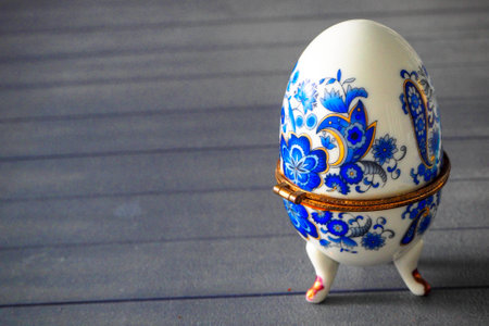 dishes made, painted in the style of gzhelの写真素材