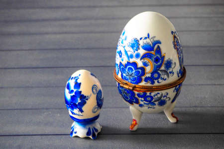 dishes made, painted in the style of gzhelの写真素材