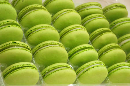cookies, macaroni cookies colored, several piecesの写真素材