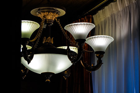 Lanterns in the interior of the room. Lighting equipment.の写真素材