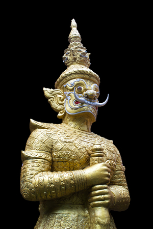 Giant guardian isolated on Black backgroundの写真素材