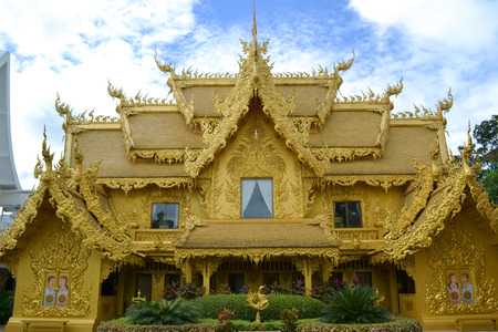 House of Gold at the Wat Rong Khun in Chiang Raiの写真素材
