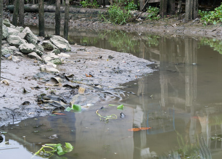 The waste water and mud