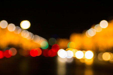 boken light of driving carの写真素材