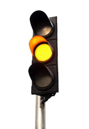 Yellow color on the traffic light.の写真素材
