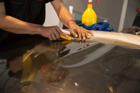 Technicians to repair the cars film.の写真素材