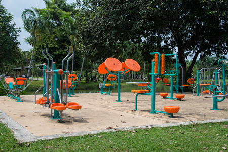 Exercise equipment in the Park.の写真素材
