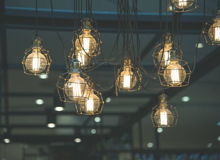 Lamp decoration in the restaurantの写真素材