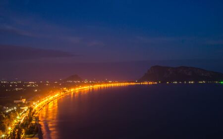 View of Downtown Prachuap Khiri Khan District from Thailandの写真素材
