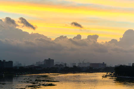 Traffic in the Center City sunsise.の写真素材