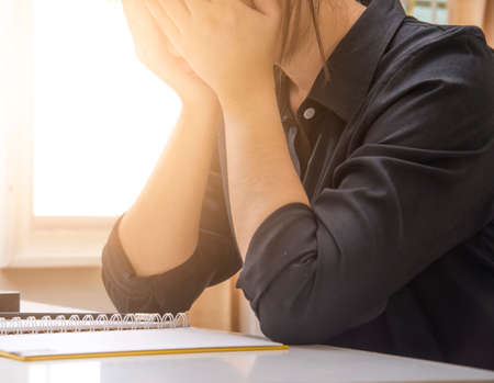 Young is currently working with stress.の写真素材