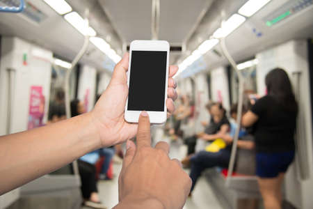 People in the city, life, addictive Smartphone.の写真素材