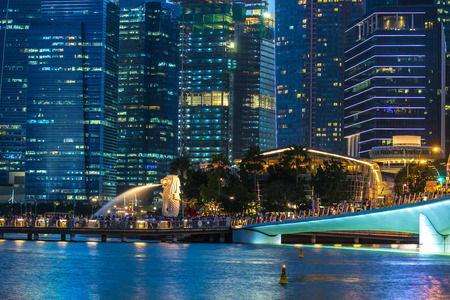 Singapore Skyline and view of Marina Bay.の写真素材