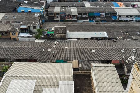 Aerial View Of Suburbs Roofs In Thailand City.の写真素材