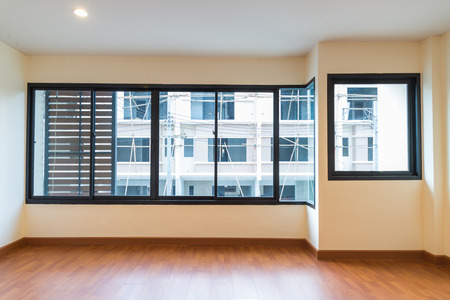 The opened blank window frameのeditorial素材