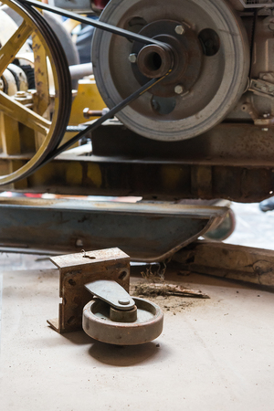mechanical piling Wheels fallの写真素材