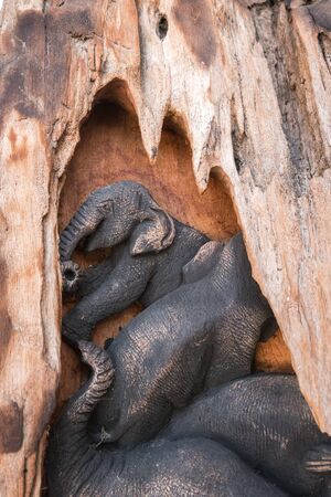 Elephant Statue Old in Tree