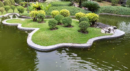 Fish pond in the hotelのeditorial素材