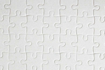 Top view of the set white puzzle jigsaw.の写真素材