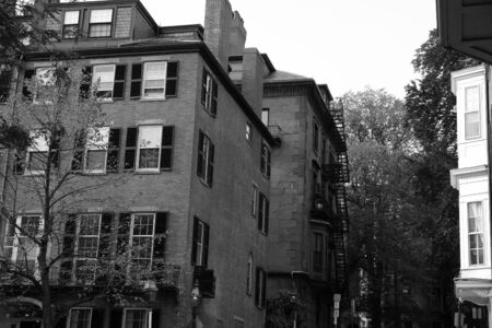 brick home in boston's historic beacon hill areaの写真素材