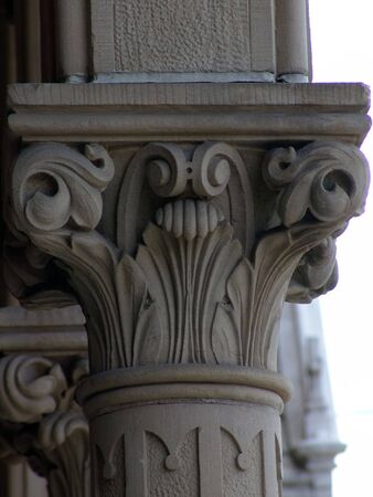 detail of the enrty of the easthampton town hall  showing the variety of the columns , easthampton,...