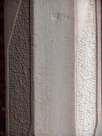 Detail of cement column, showing carved, flat sidesの写真素材