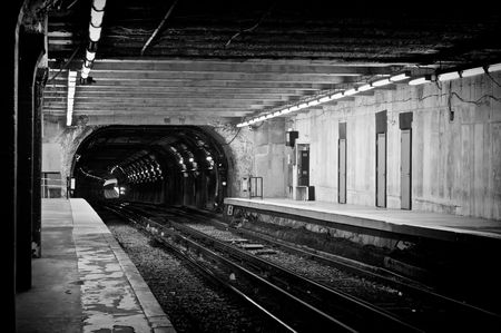 gloomy looking old subway tunnel in boston massachusetts
