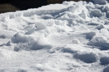 closeup of snow outdoors in the winterの写真素材