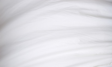 A billowing white cloth fills the entire image and has soft folds and wrinkles