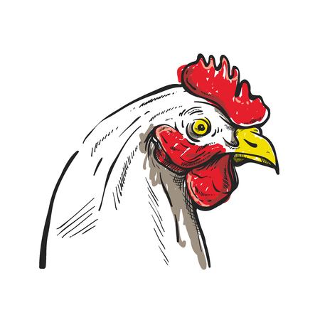 Hand-drawn chicken faceのイラスト素材