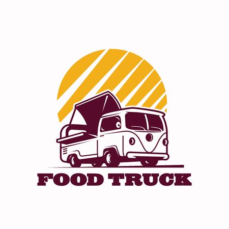 illustration vector graphic of Food truck logo design, perfect for logo street food, logo company or etcのイラスト素材