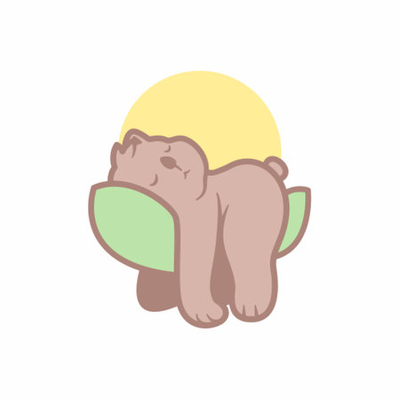 koala sleeping beauty on the pillow with the moon background.のイラスト素材