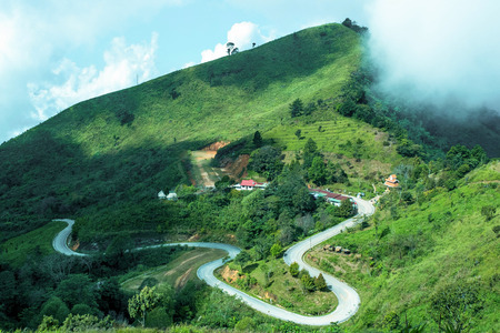 Winding Road Path to the Peak of Chiang Rai, Thailand.