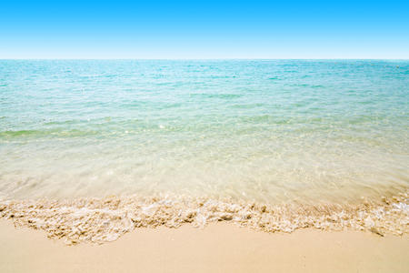 Waves washing White Sand Beach on Samet Island, Rayong, Thailand.の写真素材