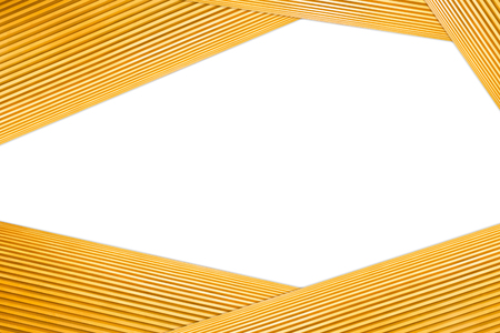 Stacked Polygon Frame Light Brown Wooden Isolated on white background.の写真素材