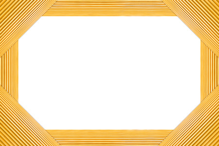 Stacked Polygon Frame Light Brown Wooden Isolated on white background.の写真素材