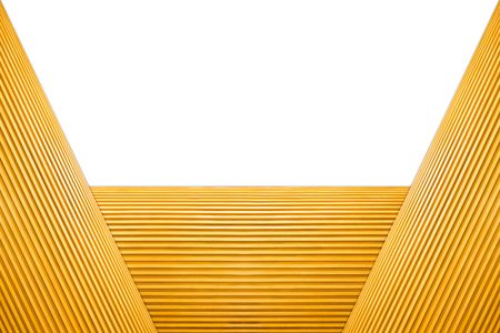 Stacked Trapezoid Frame Light Brown Wooden Isolated on white background.の写真素材