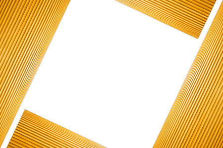 Stacked Square Frame Light Brown Wooden Isolated on white background.の写真素材