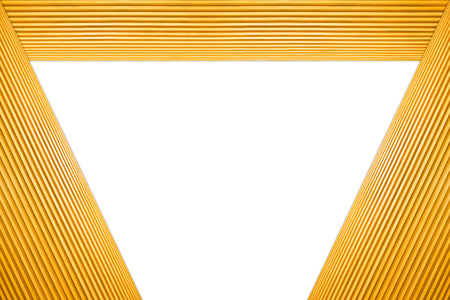 Stacked Trapezoid Frame Light Brown Wooden Isolated on white background.の写真素材