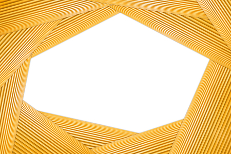 Stacked Polygon Frame Light Brown Wooden Isolated on white background.の写真素材