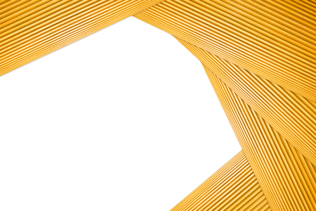 Stacked Polygon Frame Light Brown Wooden Isolated on white background.の写真素材