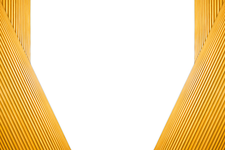 Stacked Hexagon Frame Light Brown Wooden Isolated on white background.の写真素材