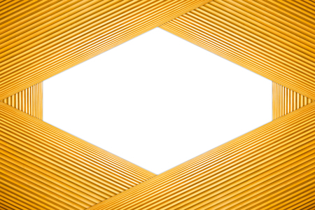 Stacked Hexagon Frame Light Brown Wooden Isolated on white background.の写真素材