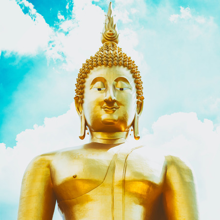 Big Buddha statue, vintage color tone.の写真素材