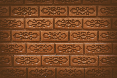 Beautiful brick wall pattern, vintage color tone.の写真素材