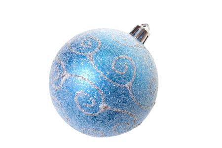 Christmas toy. Blue beautiful Christmas toy on a white backgroundの写真素材