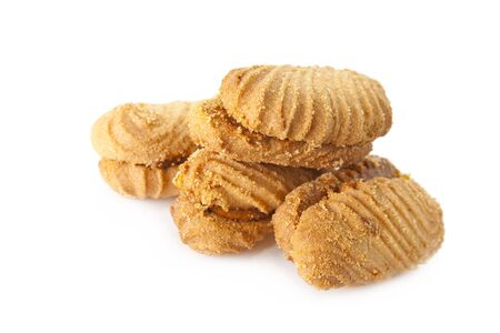 sweet tasty cookies on a white backgroundの写真素材