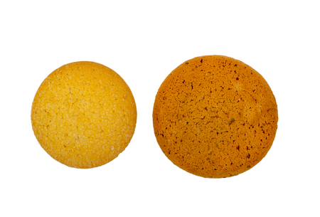 Corn cookies isolated on the white backgroundの写真素材